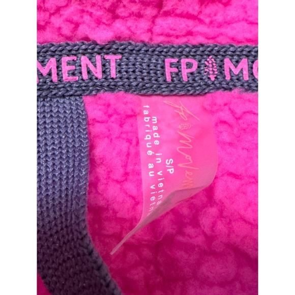 Free People Movement Mountain High Fleece Half Zip Fuchsia Flirt Size SP - Picture 6 of 9